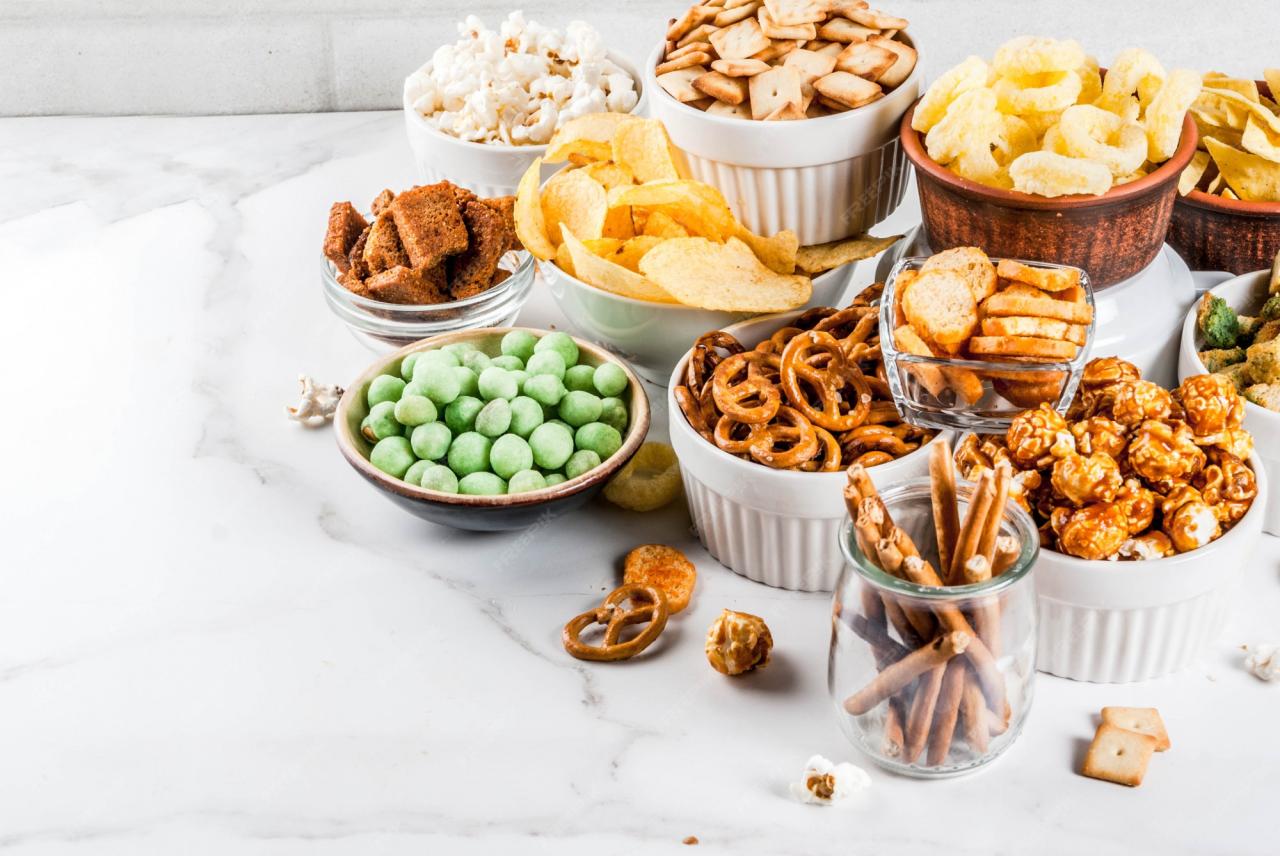 Premium Photo | Variation unhealthy snacks